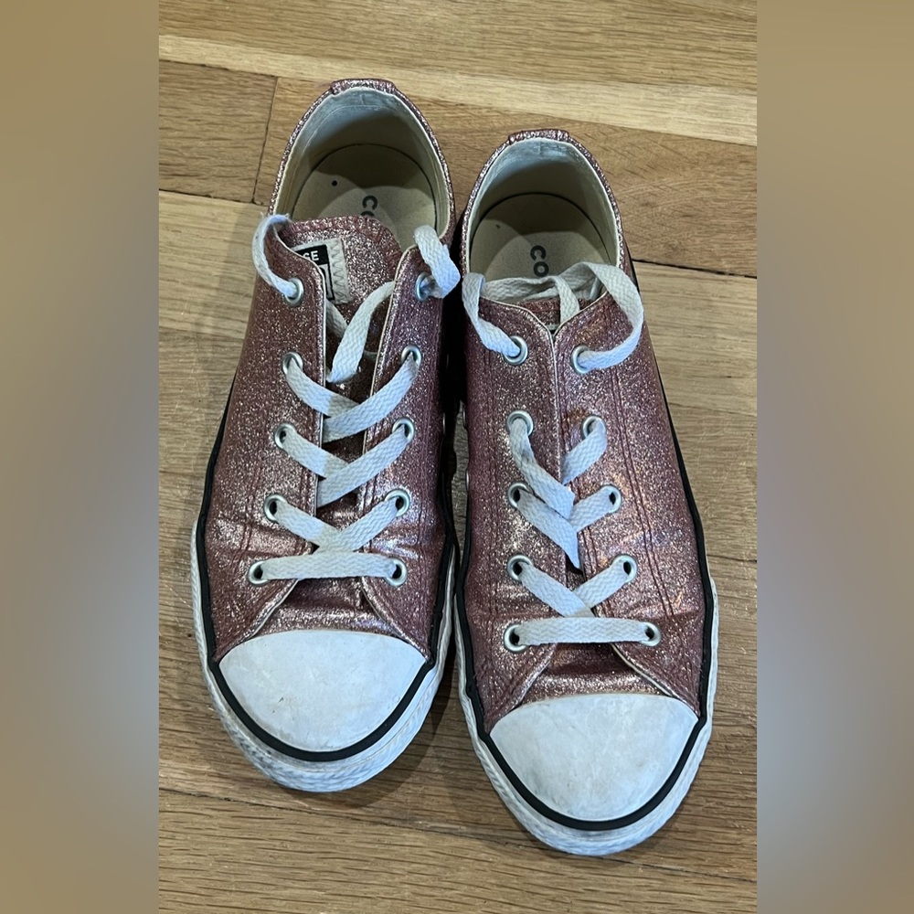 Converse pink glitter shoes 4y 4